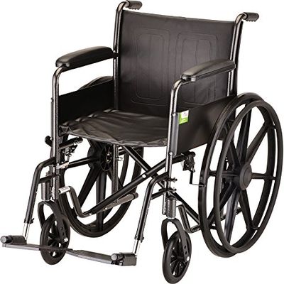 16" Steel Wheelchair with Fixed Arms and Swing Away Footrests