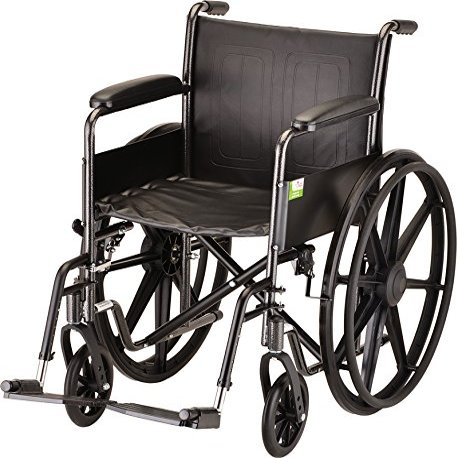 16" Steel Wheelchair with Fixed Arms and Swing Away Footrests