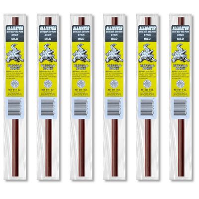 Buffalo Bob's Meat Sticks (6 Pack) - Alligator- Mild