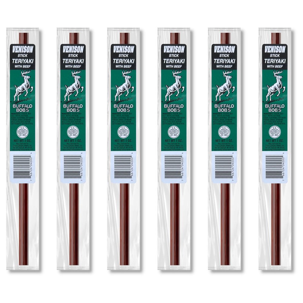 Buffalo Bob's Meat Sticks (6 Pack) - Venison Teriyaki