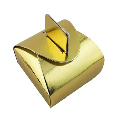 12 Gold Shower Favor Candy Boxes 2" X 2" X 1"