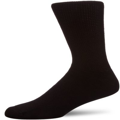 1 Pair HJ Cotton Diabetic Socks HJ1351 Black 11-13