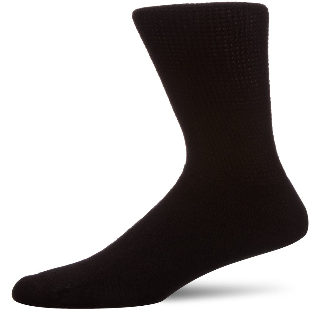 1 Pair HJ Cotton Diabetic Socks HJ1351 Black 11-13