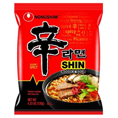 Nong Shim Shin Noodle Ramyun, Gourmet Spicy Picante, 4.2-ounce Packages (Pack of 40)