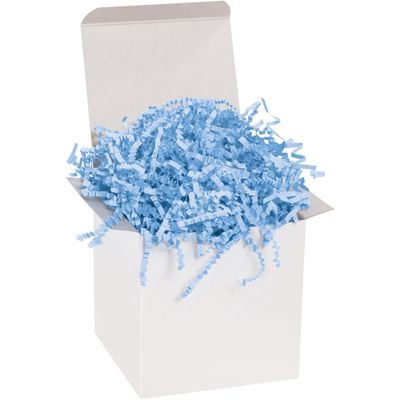 BOX USA Crinkle Cut Paper Shred Filler, Light Blue, (1 Case of 10 Lbs.) for Gift Wrapping, Holidays, Craft DIY's, Basket Filling and Decoration