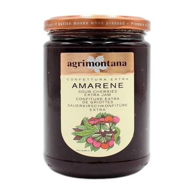 Agrimontana Sour Cherry Extra Jam, 350 Grams / 12.34 Ounces