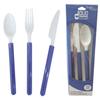 24-Piece Touch of Color Premium Plastic Duo Assorted Cutlery, True Blue view 1