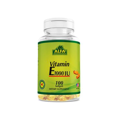 Alfa Vitamins Vitamin E Softgels 1000 IU, 100 Count