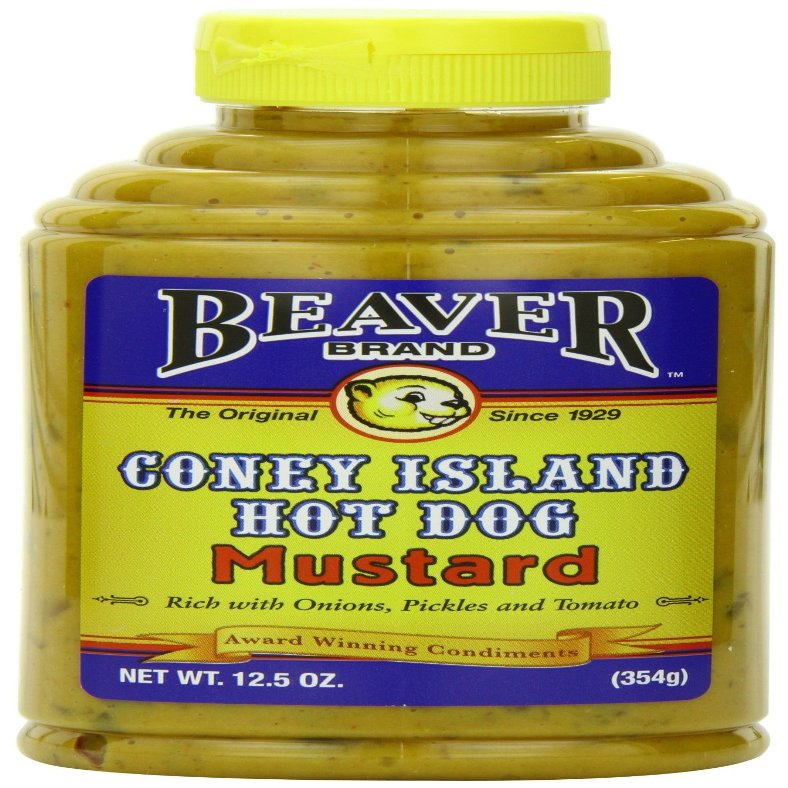 BEAVER Brand Coney Island Hot Dog Mustard, 12.5-Ounce Squeezable Bottles (Pack of 12)