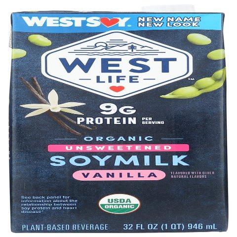Westsoy Vanilla Unsweetened Westsoy 32 Oz - (Pack of 12)