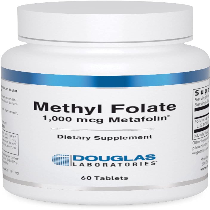 Douglas Laboratories Methyl Folate L-5-MTHF - 1,000 mcg Metafolin - Vitamin B Folate - Supports Homocysteine Metabolism & Fetal Development* - Non-GMO - 60 Tablets