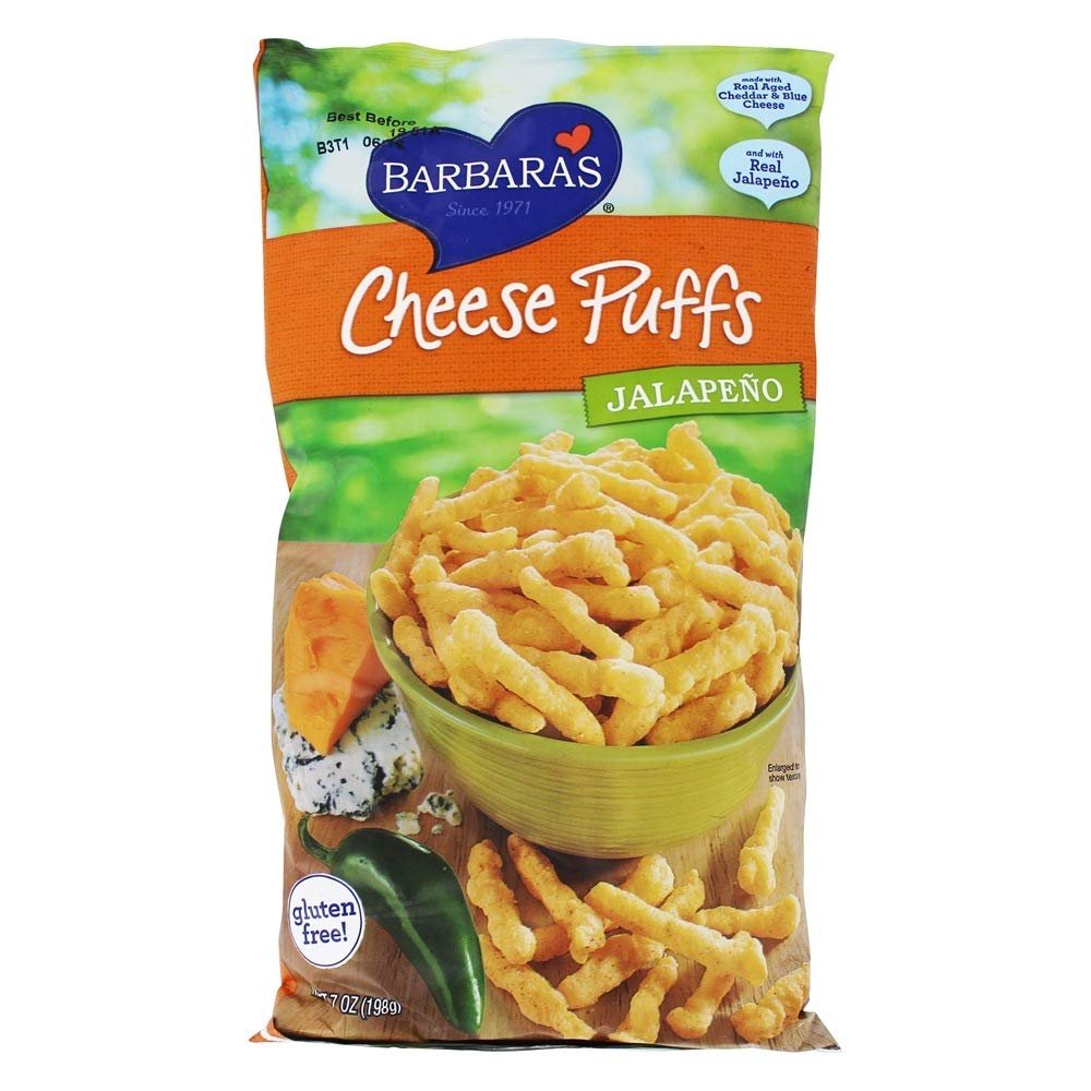 Barbara's Bakery Cheese Puffs - Jalapeno - Case Of 12 - 7 Oz. 7 OZ
