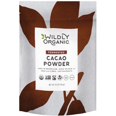 Wildly Organic Fermented Cacao Powder 16 Oz, 1 lb Bag - Organic, Non-Alkalized, Minimally Processed, High in Antioxidants, Raw, Fair Trade, Non-GMO, Kosher, Vegan, Premium Rich Chocolate Flavor - Perfect for Skin, Hair, Smoothies, Yogurt, Oatmeal, Ba