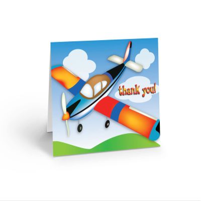 Airplane Thank You Note Card - 10 Boxed Cards & Envelopes -Made in the USA