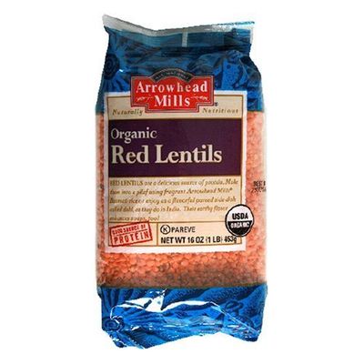 ARROWHEAD MILLS BEAN LENTIL RED, 16 OZ, PK- 6