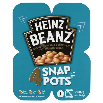 Heinz Baked Beanz Snap Pot (4x200g) Pack of 6 (Perfect for the British Expat)
