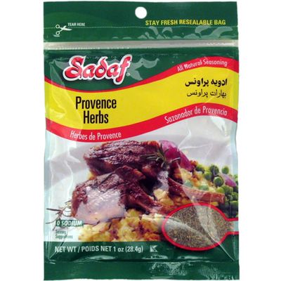 Sadaf Provence Herbs - Herbs de Provence for Cooking, Flavoring and Seasoning - Natural Herb Blend - Spices & Seasonings - French Cuisine - Kosher - 1 Oz Resealable Bag