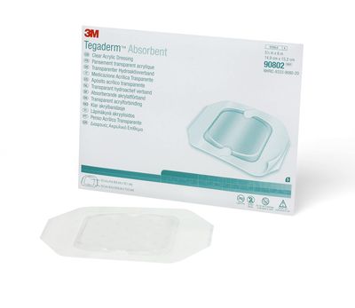 3M Tegaderm Absorbent Clear Acrylic Dressing, 90802, Oval, 5-7/8 in x 6 in (14.9 cm x 15.2 cm), 10/CAR, 4 CAR/CS