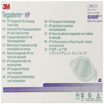 3M Tegaderm HP Transparent Film Dressing Frame Style 9546HP, 200 Pads (Pack of 4)