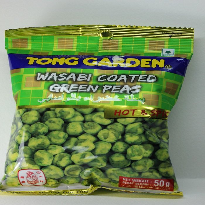 50 g. Tong Garden Wasabi Coated Green Peas Thailand Snack free shipping