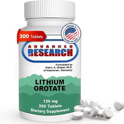 Nutrient Carriers Advance Research Lithium Orotate 120 Mg 200 Tablets