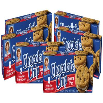 Little Debbie Chocolate Chip Creme Pie 6 Cartons of 8 Snacks Each (48 total)