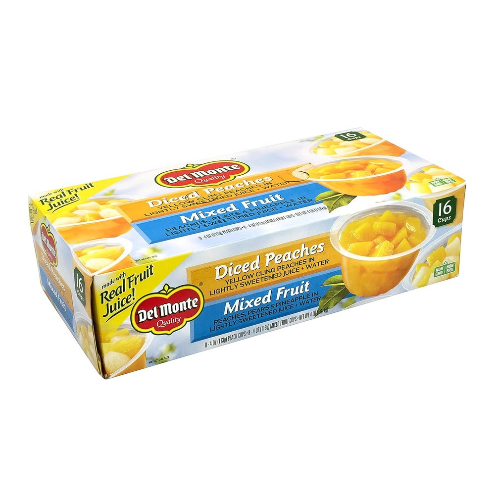 Del Monte Diced Peaches & Mixed Fruits Cup, 4 oz., 16/Pack (220-00744)