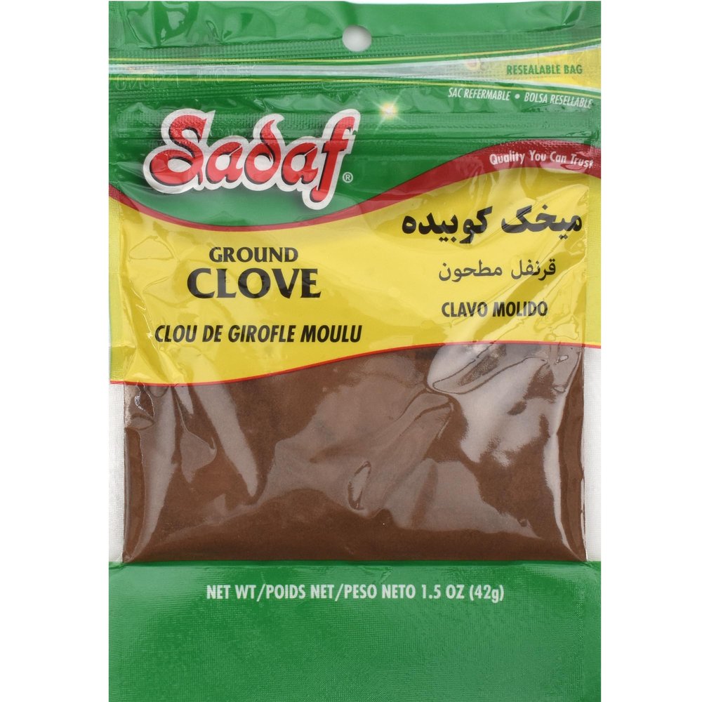 Sadaf Cloves Ground - Cloves Powder for Cooking & Food Flavoring - Cloves Spice Powder - Middle Eastern Cuisine - Kosher - 1.5 Oz Resealable Bag