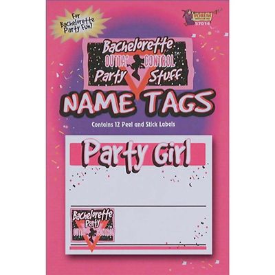 Bachelorette - Name Tags - Sticker (Pack of 12)