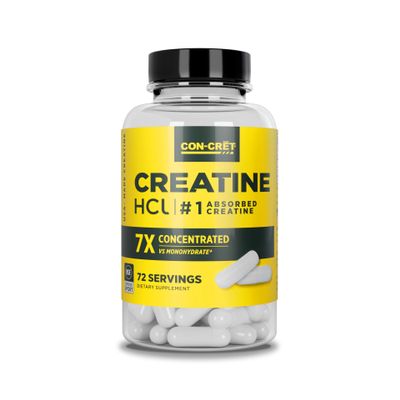 CON-CRET Creatine HCl Capsules | Muscle, Cognitive, Cellular Energy Support | No Bloating or Cramps | USA Made & NSF Certified | Creatine Pills (72ct)