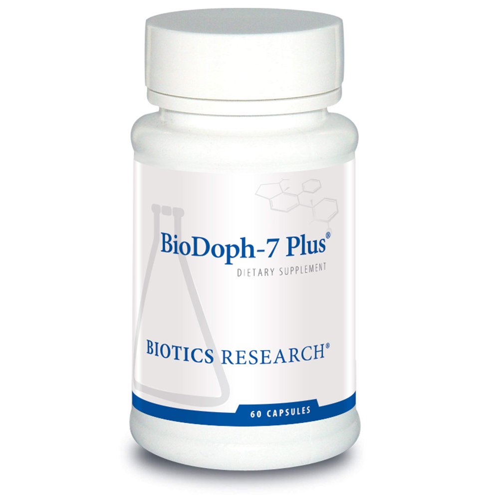 Biotics Research BioDoph7 Plus Prebiotics Probiotics for Women/Men - 400 mg - Daily Probiotic Promotes Digestive Health, Gut Health, Clearer Skin - 60 Capsules