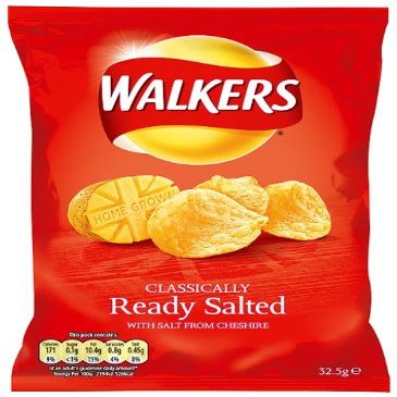 Walker's Walkers Ready Salted Crisps 32.5 G (Pack Of 48)