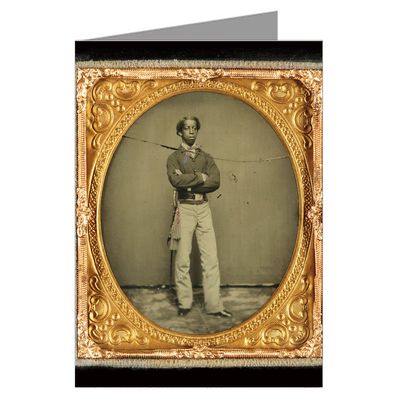 12 Vintage Notecards of Union African American solder in cavalry uniform with sword from the Civil War