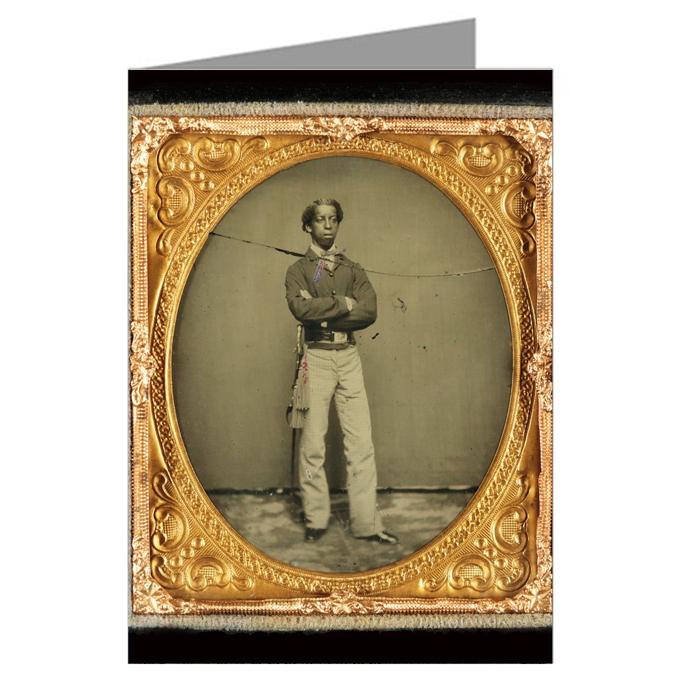12 Vintage Notecards of Union African American solder in cavalry uniform with sword from the Civil War