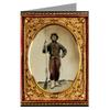 12 Vintage Notecards of Union soldier in zouave uniform with bayoneted musket with initials A.T. on stock from the Civil War view 1