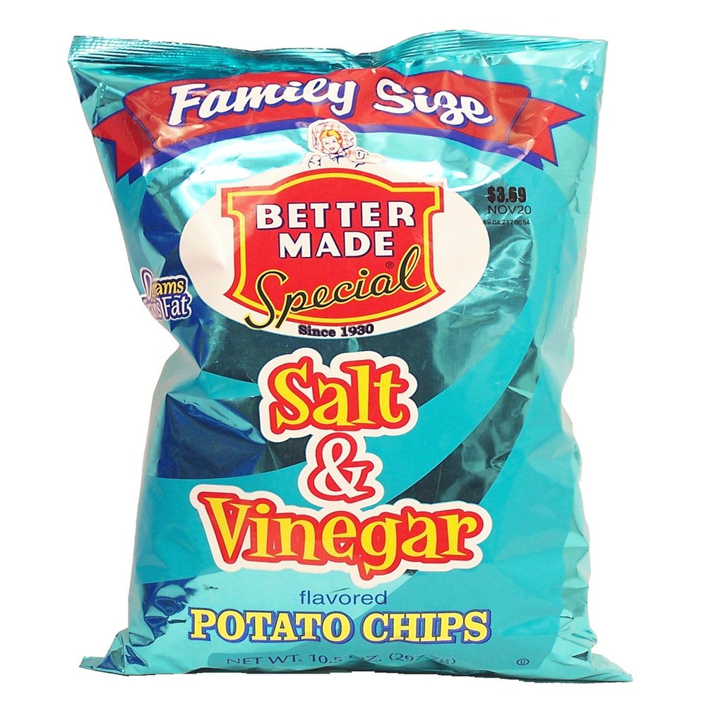 Better Made salt & vinegar flavored potato chips, family size 10.5-oz. bag