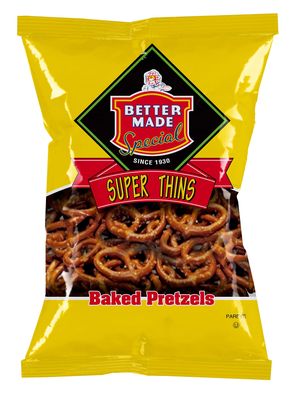 Better Made Super Thin Pretzels 15oz Bag - Snacks, Baked, Family Owned and Operated Since 1930 - Detroit - Adult Healthy Bulk Snacks - Crunchy, Salty & Delicious
