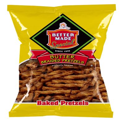 Better Made Butter Braided Baked Pretzels 12oz Bag - Snacks, Baked, Family Owned and Operated