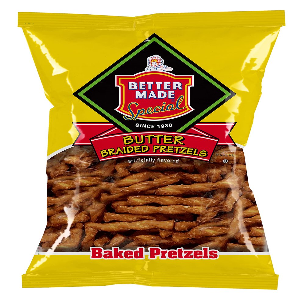 Better Made Butter Braided Baked Pretzels 12oz Bag - Snacks, Baked, Family Owned and Operated