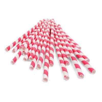 (144 per Carton) Paper Straws [Set of 2] Color: Red