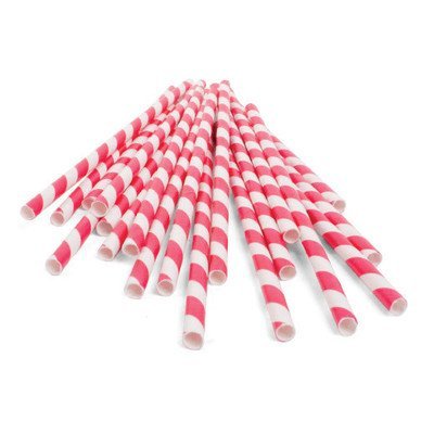 (144 per Carton) Paper Straws [Set of 2] Color: Red