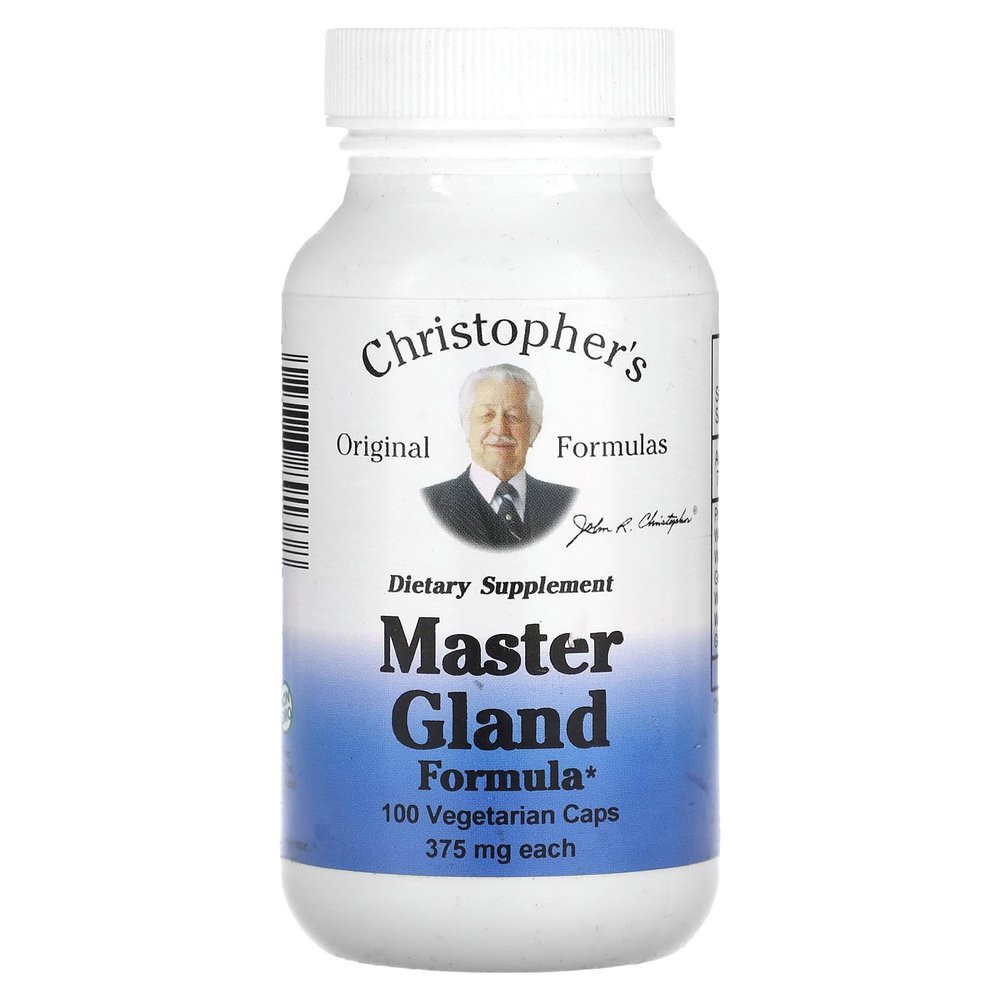Christopher's Original Formulas Master Gland Formula 375mg  Herbal Blend Designed to Support The Pituitary Gland, Plant-Based Traditional Botanical Supplement, 100 Vegetarian Capsules