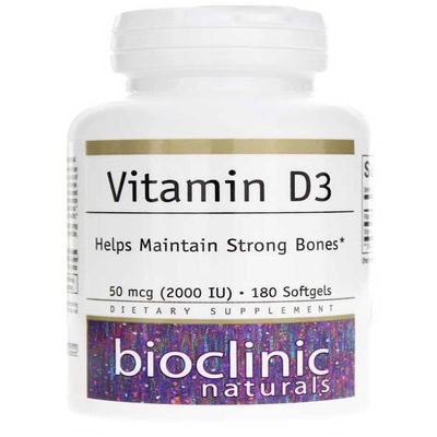 Bioclinic Naturals Vitamin D3 2,000 I.U. 180 Softgels
