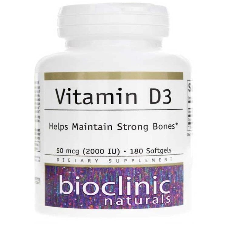 Bioclinic Naturals Vitamin D3 2,000 I.U. 180 Softgels