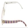 Calabria 4367 Designer Rectangular Reading Glasses +3.25 White Striped Pattern Women Readers Trendy Cute Eyeglass view 2