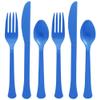 Bright Royal Blue Plastic Heavy Weight Assorted Cutlery Set (24 Pc.) - Durable & Elegant Utensils, Perfect for Parties, Events, and Everyday Use view 1