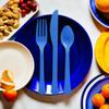 Bright Royal Blue Plastic Heavy Weight Assorted Cutlery Set (24 Pc.) - Durable & Elegant Utensils, Perfect for Parties, Events, and Everyday Use view 4