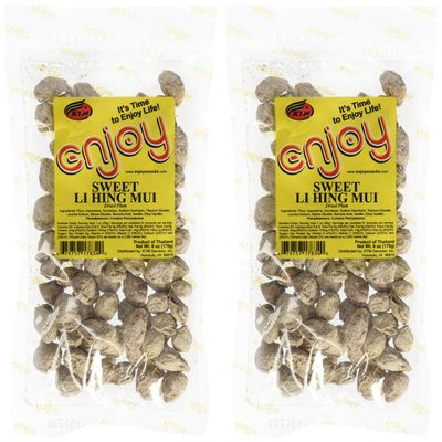2 Bags Sweet Li Hing Mui Preserved Dried Plums 12 Ounces