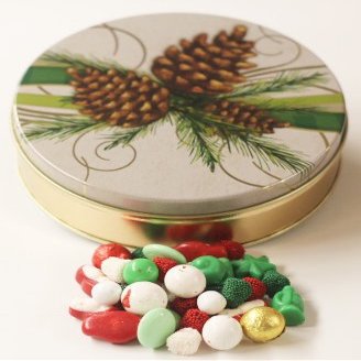 Scott's Cakes Chocolate Deluxe Mix in a Small Festive Pinecone Tin