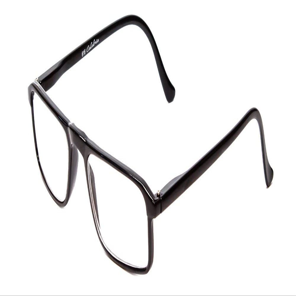 Calabria 616 Rectangular Reading Glasses +0.75 Black Men Women Designer Trendy Readers Durable Modern Eyeglass Spring Hinged